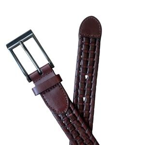Men’s Cordovan Genuine Leather  Woven Belt | 38/98